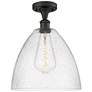 Bristol Glass  12" LED Semi-Flush Mount - Oil Rubbed Bronze - Seedy Sh