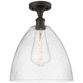 Bristol Glass  12" LED Semi-Flush Mount - Oil Rubbed Bronze - Seedy Sh Bristol Glass  12" LED Semi-Flush Mount - Oil Rubbed Bronze - Seedy Sh