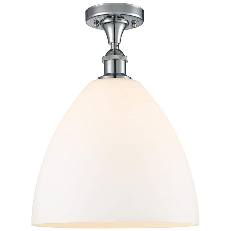 Image 1 Bristol Glass 12" LED Semi-Flush Mount - Polished Chrome - Matte Whit
