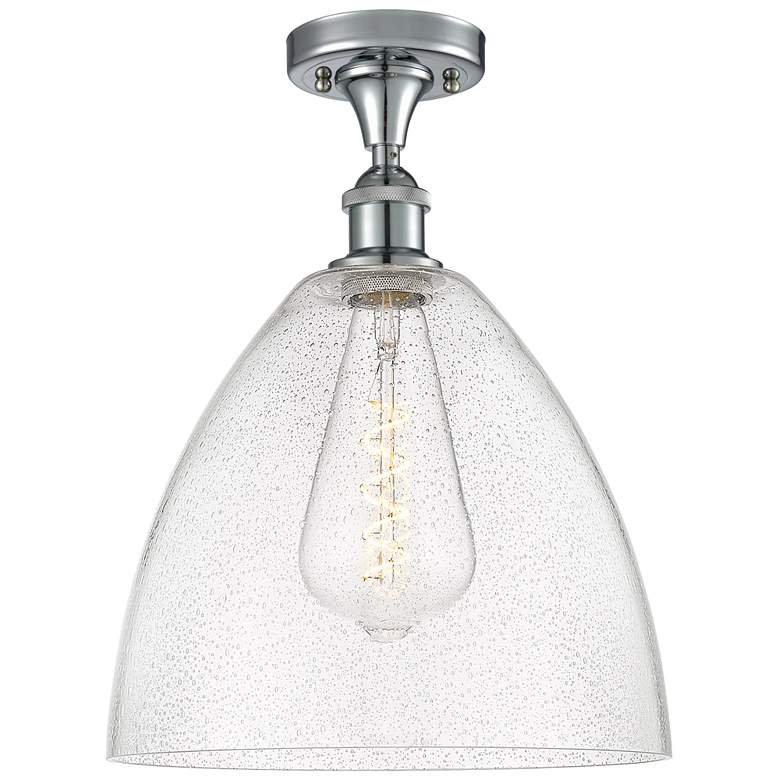 Image 1 Bristol Glass 12" LED Semi-Flush Mount - Polished Chrome - Seedy Shad