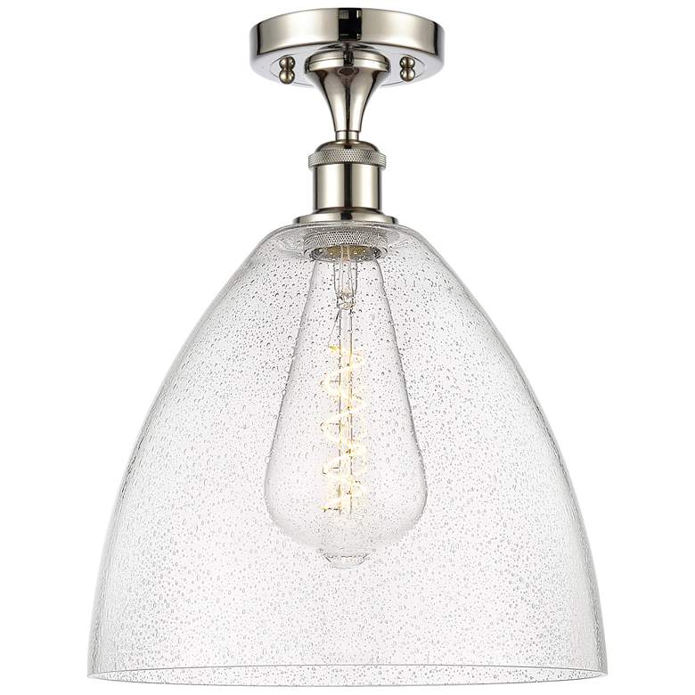 Image 1 Bristol Glass  12 inch LED Semi-Flush Mount - Polished Nickel - Seedy Shad