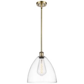 Bristol Glass 12" Mini Pendant - Antique Brass - Clear Shade Bristol Glass 12" Mini Pendant - Antique Brass - Clear Shade