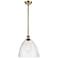 Bristol Glass 12" Mini Pendant - Antique Brass - Seedy Shade