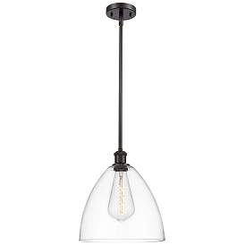 Image1 of Bristol Glass 12" Mini Pendant - Oil Rubbed Bronze - Clear Shade