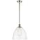 Bristol Glass 12" Mini Pendant - Polished Nickel - Clear Shade