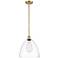 Bristol Glass 12" Mini Pendant - Satin Gold - Clear Shade
