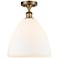Bristol Glass 12" Semi-Flush Mount - Brushed Brass - Matte White Shad