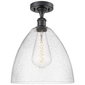 Bristol Glass 12" Semi-Flush Mount - Matte Black - Seedy Shade Bristol Glass 12" Semi-Flush Mount - Matte Black - Seedy Shade