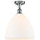 Bristol Glass 12" Semi-Flush Mount - Polished Chrome - Matte White Sha
