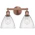 Bristol Glass 16.5"W 2 Light Antique Copper Bath Light With Seedy Shad
