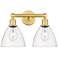 Bristol Glass 16.5"W 2 Light Satin Gold Bath Vanity Light With Clear S