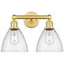 Bristol Glass 16.5"W 2 Light Satin Gold Bath Vanity Light With Seedy S