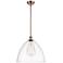 Bristol Glass 16" Antique Copper LED Pendant With Clear Shade
