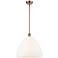 Bristol Glass 16" Antique Copper Pendant With Matte White Shade