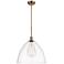 Bristol Glass 16" Brushed Brass Pendant With Clear Shade