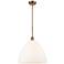 Bristol Glass 16" Brushed Brass Pendant With Matte White Shade