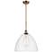 Bristol Glass 16" Brushed Brass Pendant With Seedy Shade