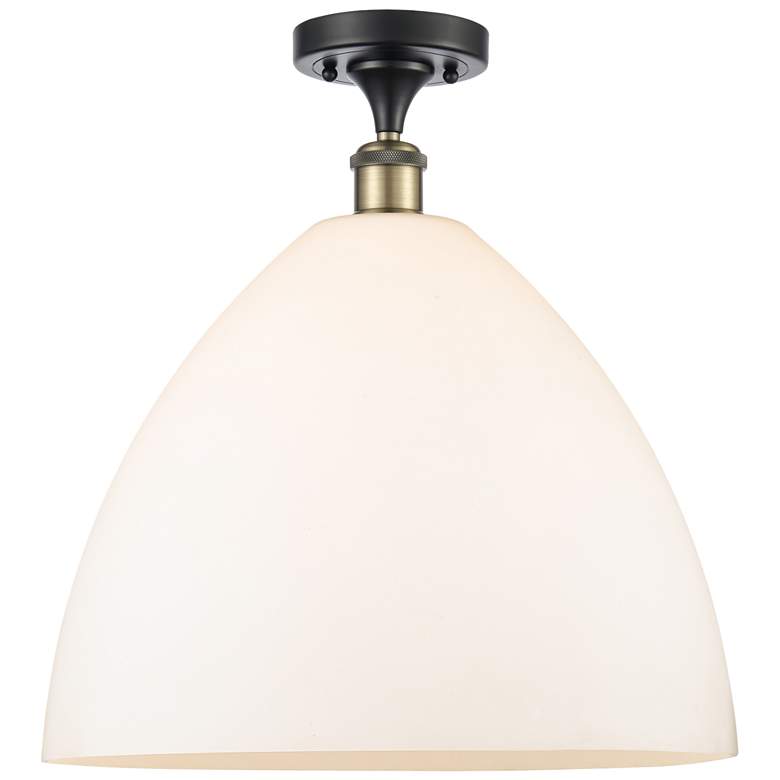 Image 1 Bristol Glass 16" LED Semi-Flush Mount - Black Antique Brass - Matte