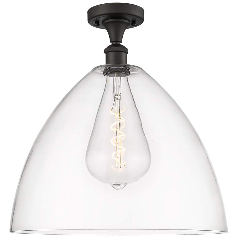 Image 1 Bristol Glass 16" LED Semi-Flush Mount - Oil Rubbed Bronze - Clear Sh