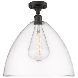 Bristol Glass  16" LED Semi-Flush Mount - Oil Rubbed Bronze - Clear Sh Bristol Glass  16" LED Semi-Flush Mount - Oil Rubbed Bronze - Clear Sh