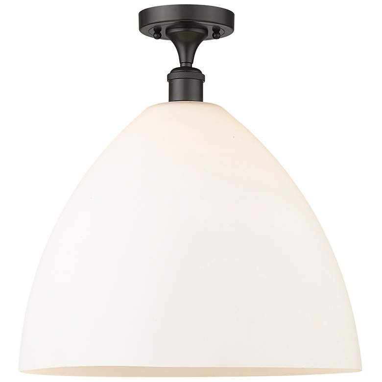 Image 1 Bristol Glass 16" LED Semi-Flush Mount - Oil Rubbed Bronze - Matte Wh