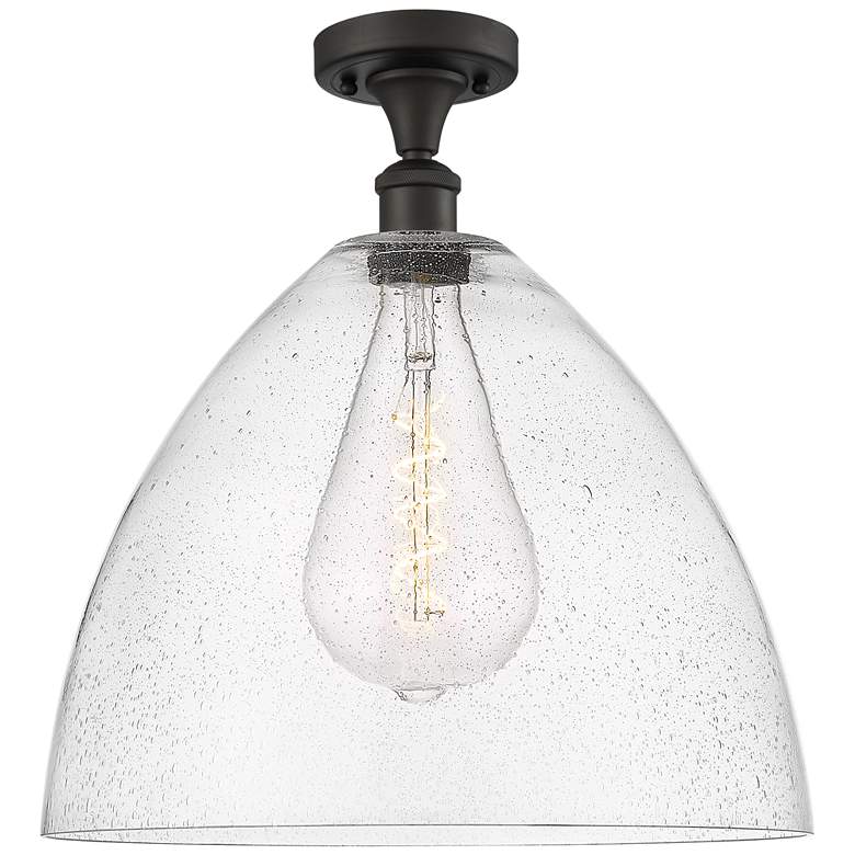 Image 1 Bristol Glass 16" LED Semi-Flush Mount - Oil Rubbed Bronze - Seedy Sh