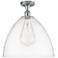 Bristol Glass 16" LED Semi-Flush Mount - Polished Chrome - Clear Shad