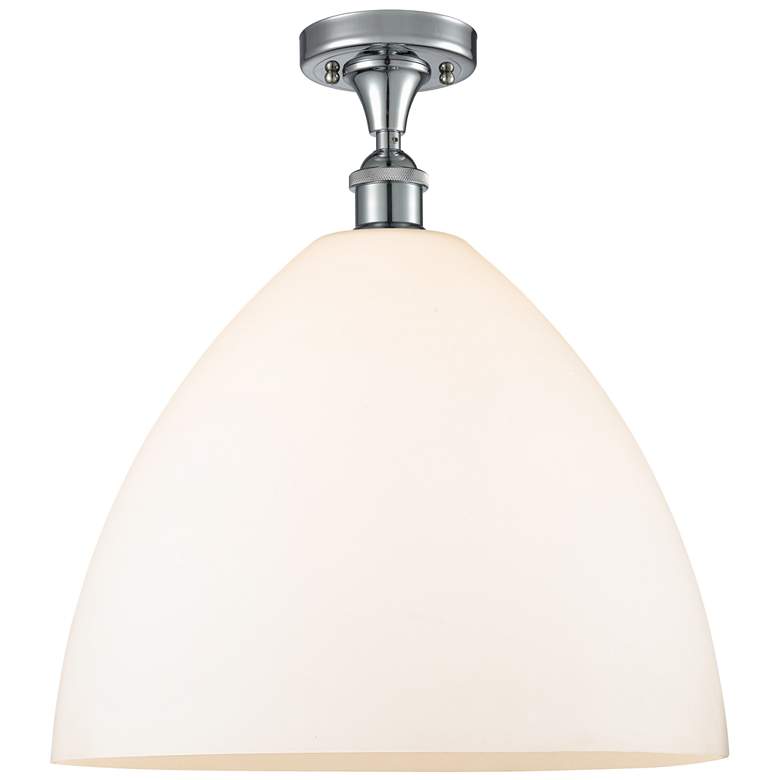Image 1 Bristol Glass 16" LED Semi-Flush Mount - Polished Chrome - Matte Whit