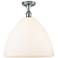 Bristol Glass 16" LED Semi-Flush Mount - Polished Chrome - Matte Whit