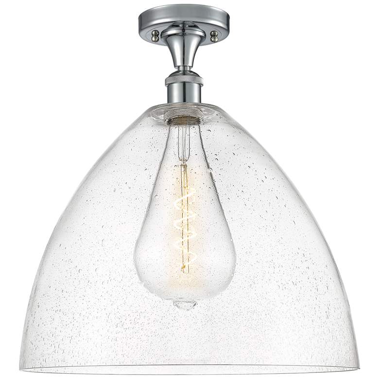 Image 1 Bristol Glass 16" LED Semi-Flush Mount - Polished Chrome - Seedy Shad