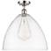 Bristol Glass 16" LED Semi-Flush Mount - Polished Nickel - Clear Shad