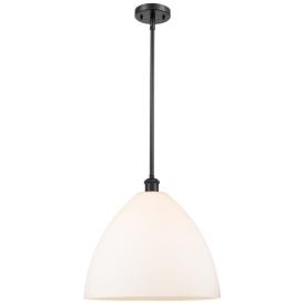 Bristol Glass 16" Matte Black Pendant With Matte White Shade Bristol Glass 16" Matte Black Pendant With Matte White Shade