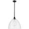 Bristol Glass 16" Oil Rubbed Bronze LED Pendant With Seedy Shade