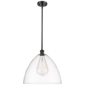 Bristol Glass 16" Oil Rubbed Bronze Pendant With Clear Shade Bristol Glass 16" Oil Rubbed Bronze Pendant With Clear Shade