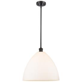 Bristol Glass 16" Oil Rubbed Bronze Pendant With Matte White Shade Bristol Glass 16" Oil Rubbed Bronze Pendant With Matte White Shade