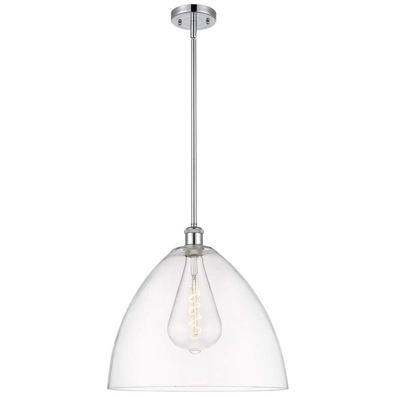 Image 1 Bristol Glass 16" Polished Chrome Pendant With Clear Shade