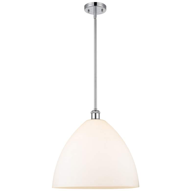 Image 1 Bristol Glass 16" Polished Chrome Pendant With Matte White Shade