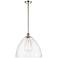 Bristol Glass 16" Polished Nickel LED Pendant With Seedy Shade