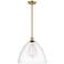 Bristol Glass 16" Satin Gold Pendant With Clear Shade