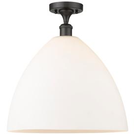 Bristol Glass 16" Semi-Flush Mount - Oil Rubbed Bronze - Matte White Bristol Glass 16" Semi-Flush Mount - Oil Rubbed Bronze - Matte White
