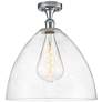 Bristol Glass 16" Semi-Flush Mount - Polished Chrome - Seedy Shade