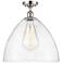 Bristol Glass  16" Semi-Flush Mount - Polished Nickel - Seedy Shade