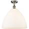 Bristol Glass 16" Semi-Flush Mount - Satin Nickel - Matte White