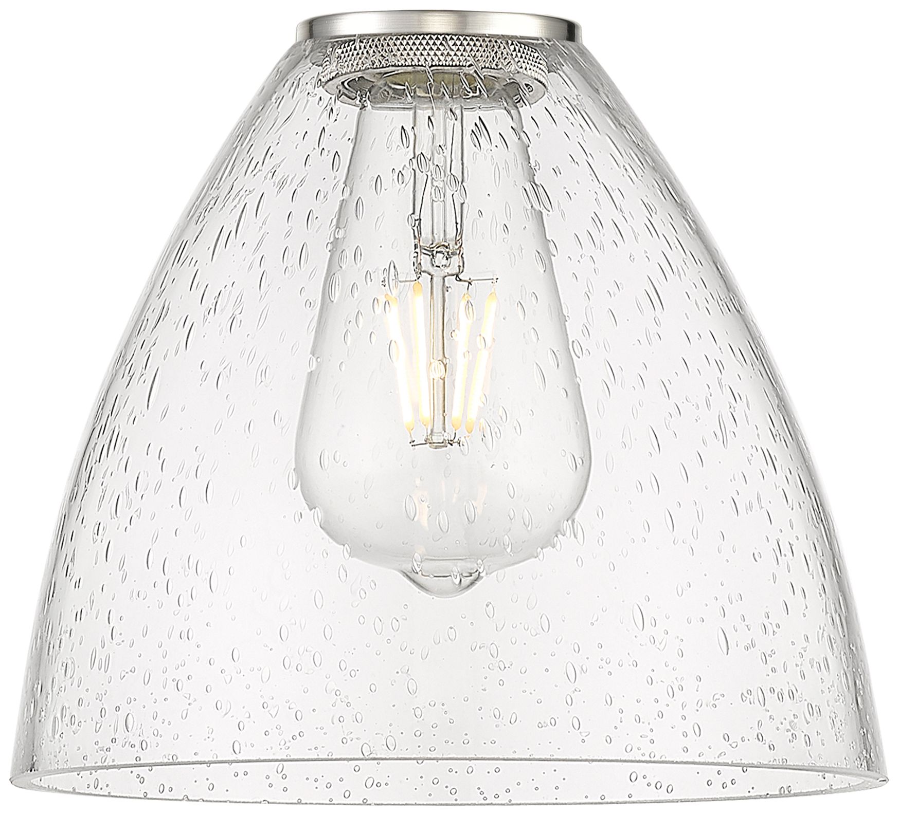 Image 4 Bristol Glass 17" 2-Light Matte Black Bath Light w/ Seedy Shade more views