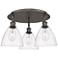 Bristol Glass 19.25"W 3 Light Oil Rubbed Bronze Flush Mount w/ Clear S
