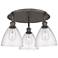 Bristol Glass 19.25"W 3 Light Oil Rubbed Bronze Flush Mount w/ Seedy S