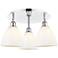 Bristol Glass 19.25"W 3 Light Polished Chrome Flush Mount w/ White Sha