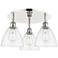 Bristol Glass 19.25"W 3 Light Polished Nickel Flush Mount w/ Clear Sha