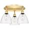 Bristol Glass 19.25"W 3 Light Satin Gold Flush Mount With Clear Glass
