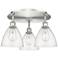 Bristol Glass 19.25"W 3 Light Satin Nickel Flush Mount w/ Seedy Glass
